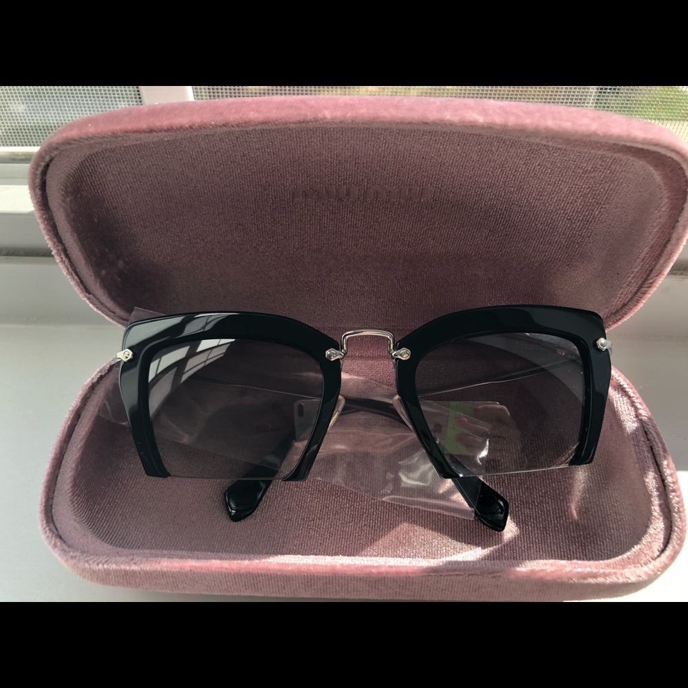 Miu Miu Rasoir Noir Black Gray Silver sunglasses
